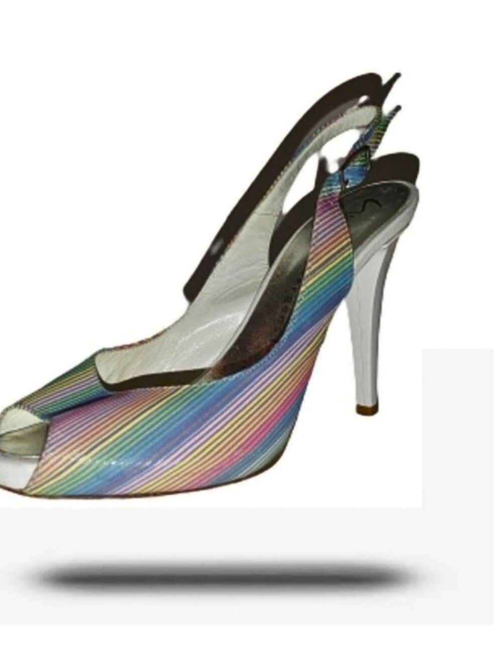 GIORGiorgio Piergentili Multicolour Rainbow Stripe Peep-ToeGIO PIERGENTILI HEELS
